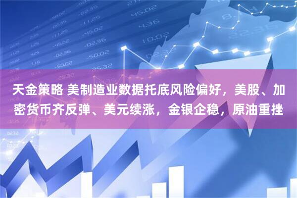 天金策略 美制造业数据托底风险偏好，美股、加密货币齐反弹、美元续涨，金银企稳，原油重挫